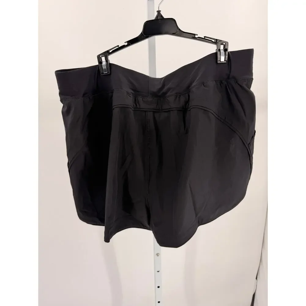 Lands’ End Women’s Plus Size 22W Black Swim Shorts High Rise Pockets
